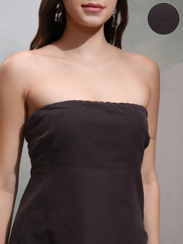 Tokyo Talkies Women Black Solid Fitted Top