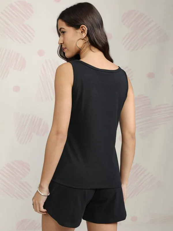 Disney By Tokyo Talkies Women Black Mickey Mouse T-shirt With Short