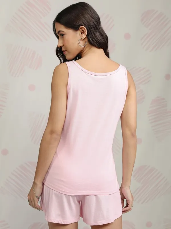 Disney By Tokyo Talkies Women Pink Mickey Mouse T-shirt With Short