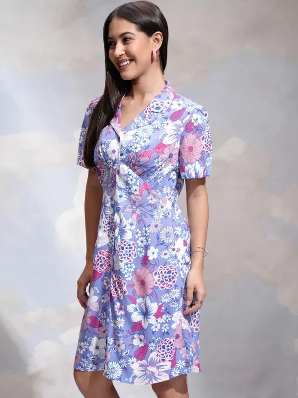 Printed A-Line Dress