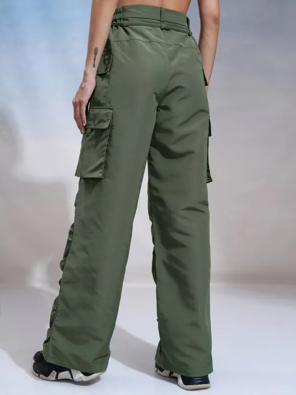 Solid Regular Fit Cargos