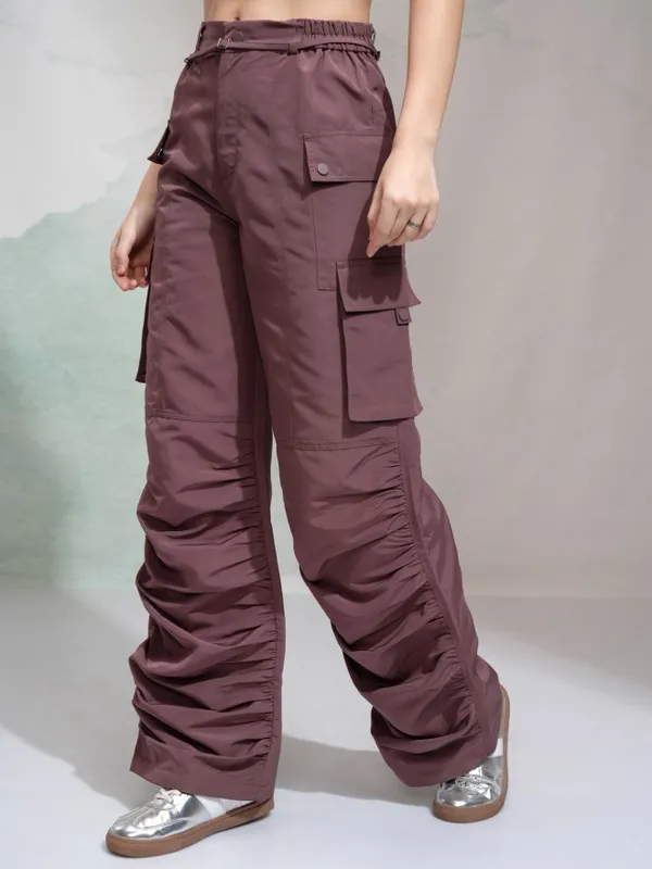 Tokyo Talkies Women Pink Solid Regular Fit Cargos