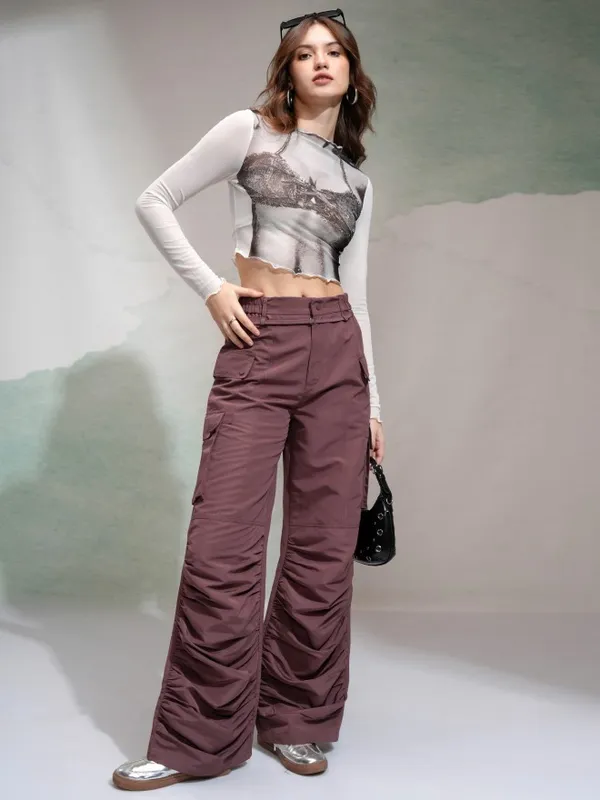 Tokyo Talkies Women Pink Solid Regular Fit Cargos