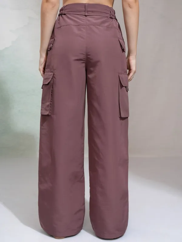 Tokyo Talkies Women Pink Solid Regular Fit Cargos