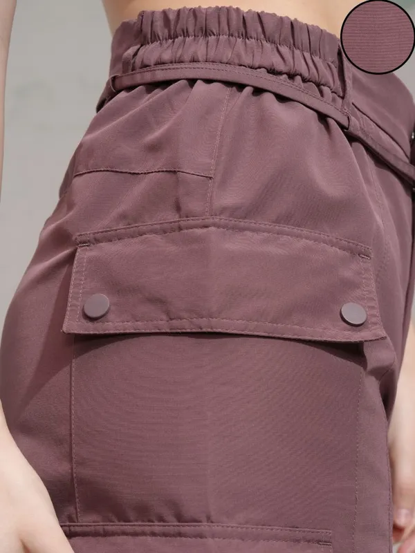 Tokyo Talkies Women Pink Solid Regular Fit Cargos