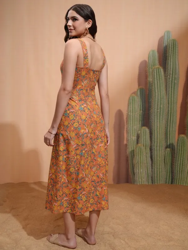 Printed A-Line Dress