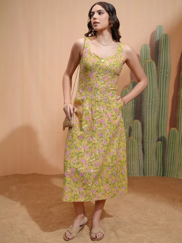 Printed A-Line Dress