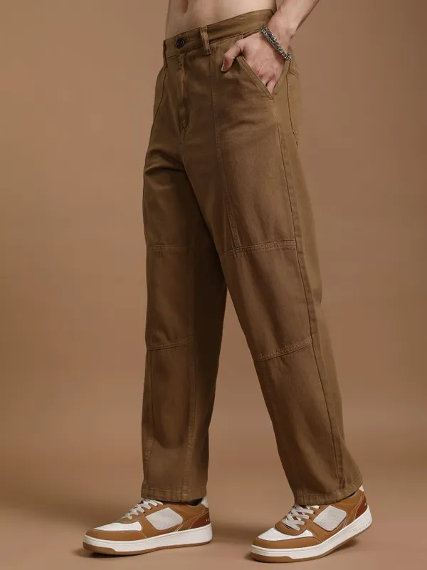 Highlander Men Brown Straight Fit Jeans