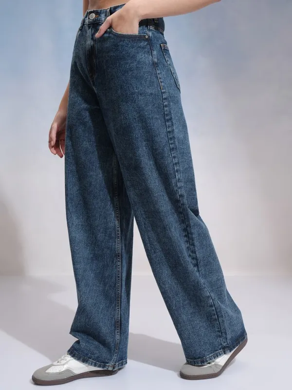 Tokyo Talkies Women Blue Wide Leg Jeans