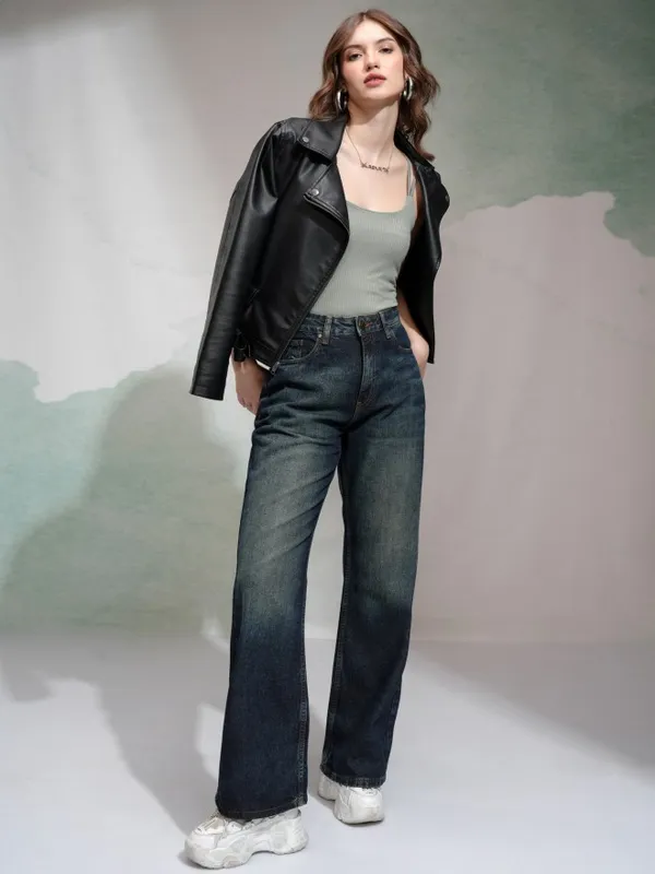 Tokyo Talkies Women Blue Bootcut Stretchable Jeans