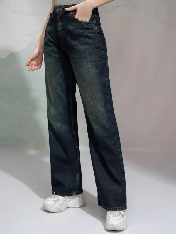 Tokyo Talkies Women Blue Bootcut Stretchable Jeans