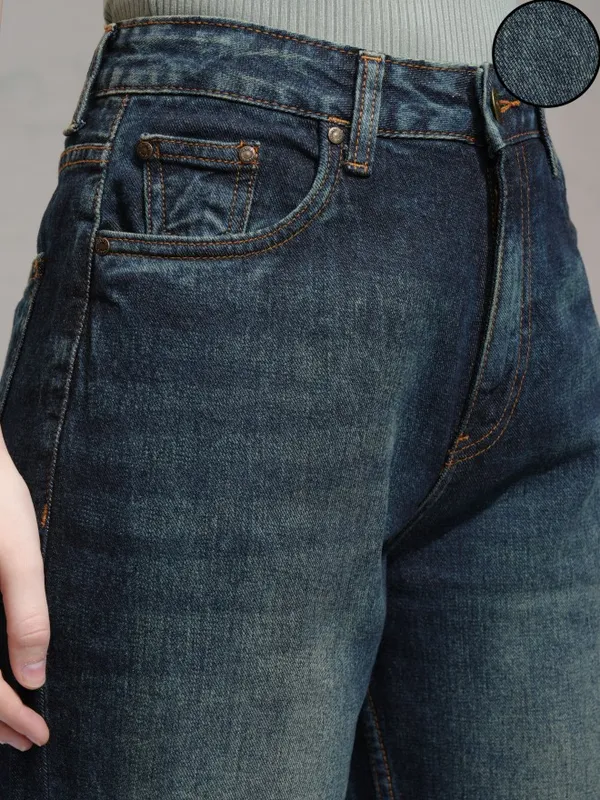 Tokyo Talkies Women Blue Bootcut Stretchable Jeans