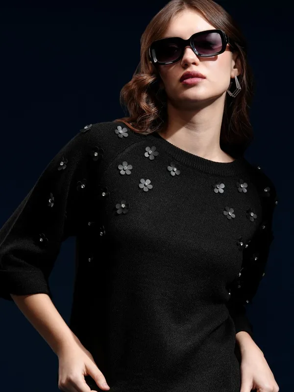 Women Embellished Sweater