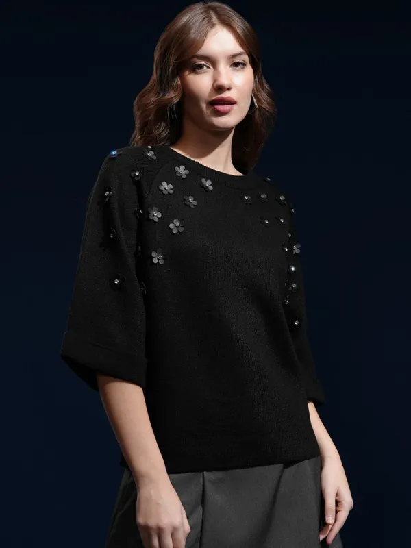 Women Embellished Sweater