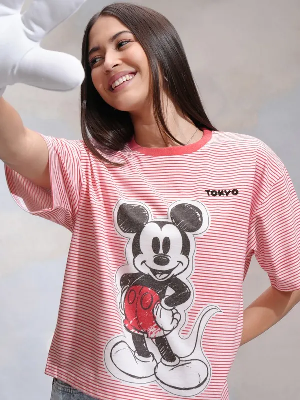Mickey Mouse Printed Relaxed Fit T-Shirt