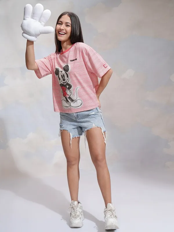 Mickey Mouse Printed Relaxed Fit T-Shirt