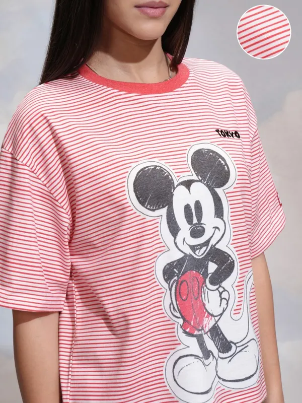 Mickey Mouse Printed Relaxed Fit T-Shirt