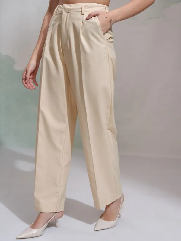 Solid Regular Fit Casual Trouser