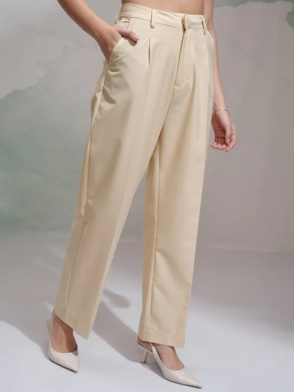 Solid Regular Fit Casual Trouser