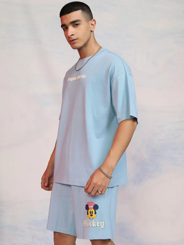Mickey Mouse Men T-Shirt With Shorts Co-Ords