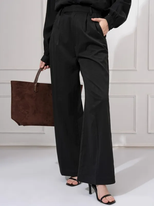 Solid Wide Leg Trouser