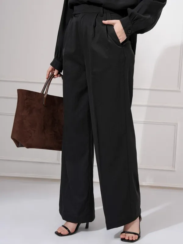 Solid Wide Leg Trouser