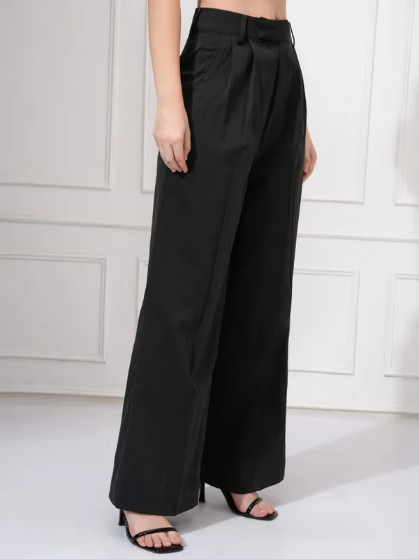 Solid Wide Leg Trouser