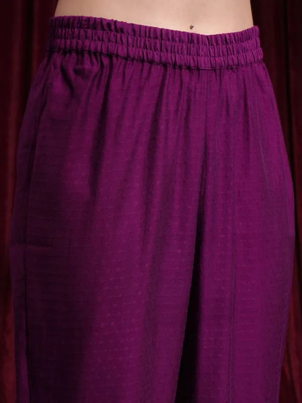 Vishudh Women Magenta Kurta With Palazzos And Dupatta