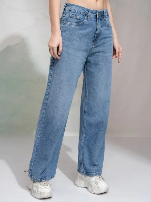 Tokyo Talkies Women Blue Flared Stretchable Jeans