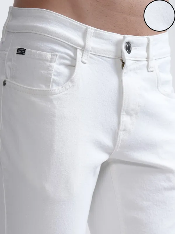 Highlander Men White Slim Fit Jeans