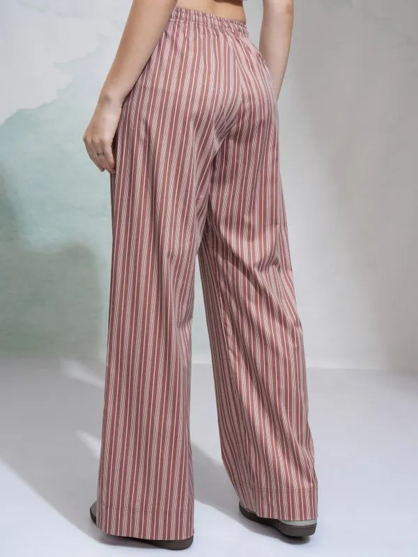 Tokyo Talkies Women Rust Solid Regular Fit Casual Trouser