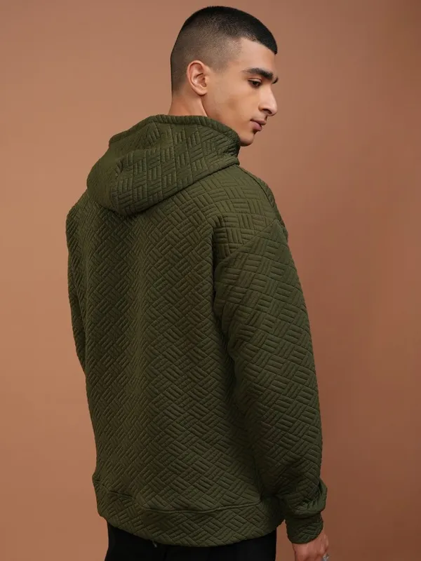 Highlander Men Olive Hood Sweatshirt