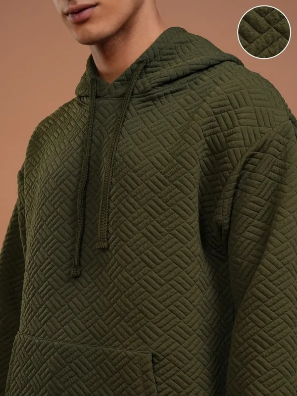 Highlander Men Olive Hood Sweatshirt