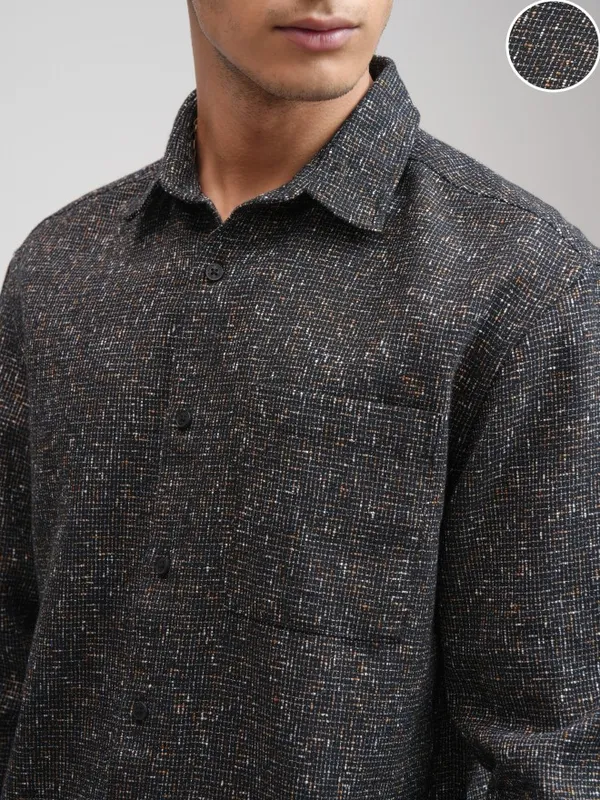 Highlander Men Black Checked Relaxed Fit Casual Shirt