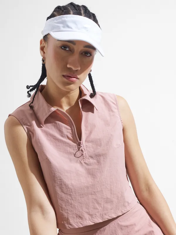 Street By Tokyo Talkies Women Pink Top With Skirt Co-Ords