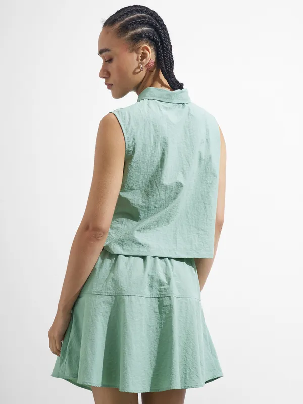 Street By Tokyo Talkies Women Green Top With Skirt Co-Ords
