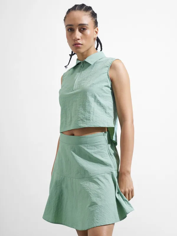 Street By Tokyo Talkies Women Green Top With Skirt Co-Ords