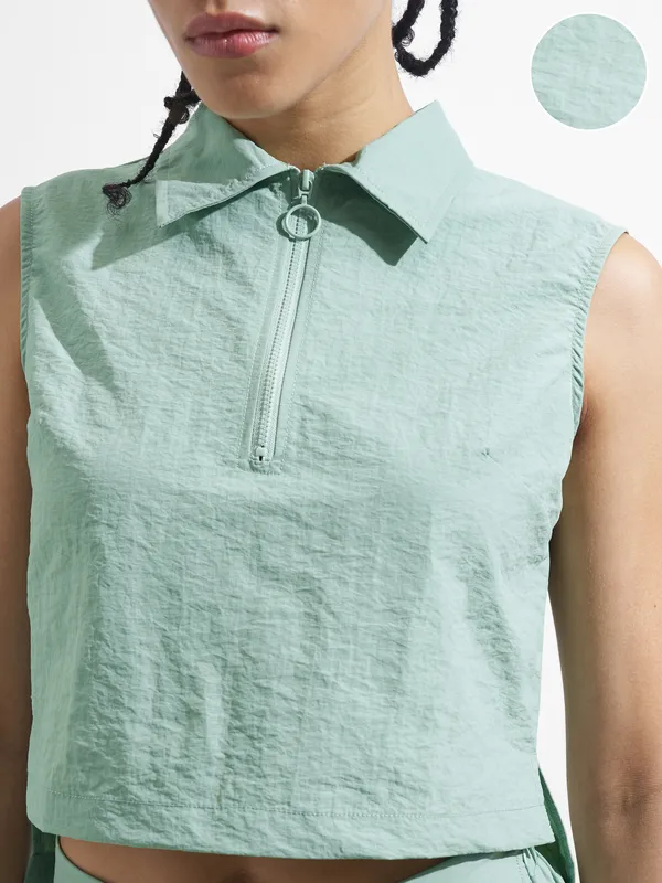 Street By Tokyo Talkies Women Green Top With Skirt Co-Ords