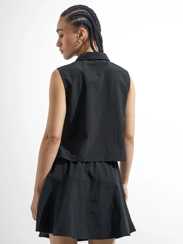 Street By Tokyo Talkies Women Black Top With Skirt Co-Ords