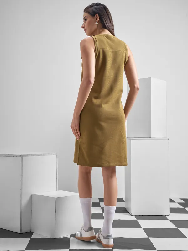 Street By Tokyo Talkies Women Brown Solid T-Shirt Dress