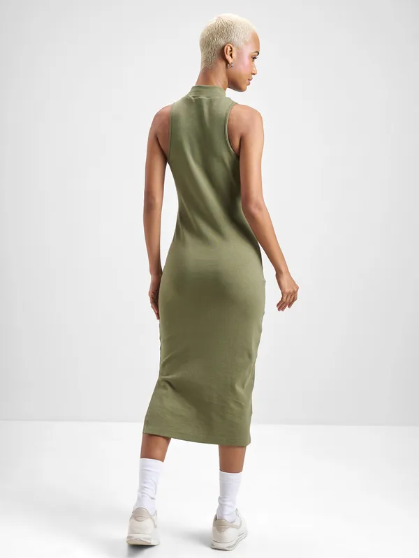 Street By Tokyo Talkies Women Olive Solid Bodycon Dress