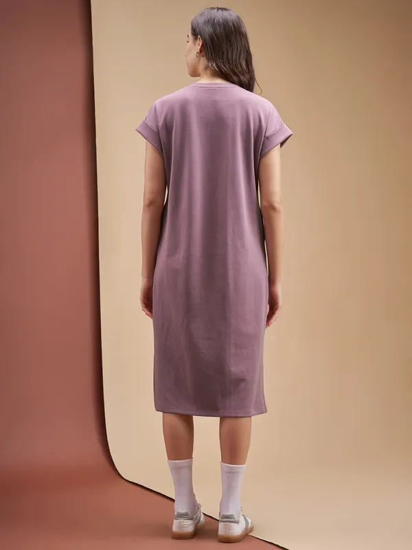 Street By Tokyo Talkies Women Purple Solid T-shirt Dress