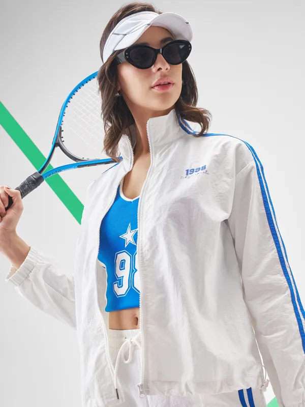 Street By Tokyo Talkies Women White Open Front Jacket