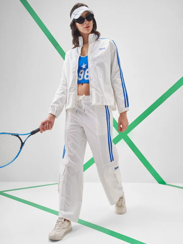 Street By Tokyo Talkies Women White Open Front Jacket