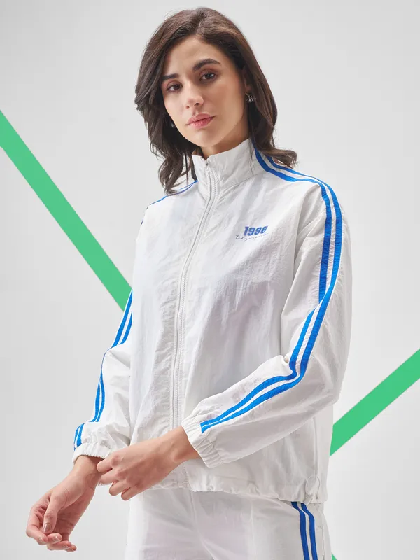 Street By Tokyo Talkies Women White Open Front Jacket