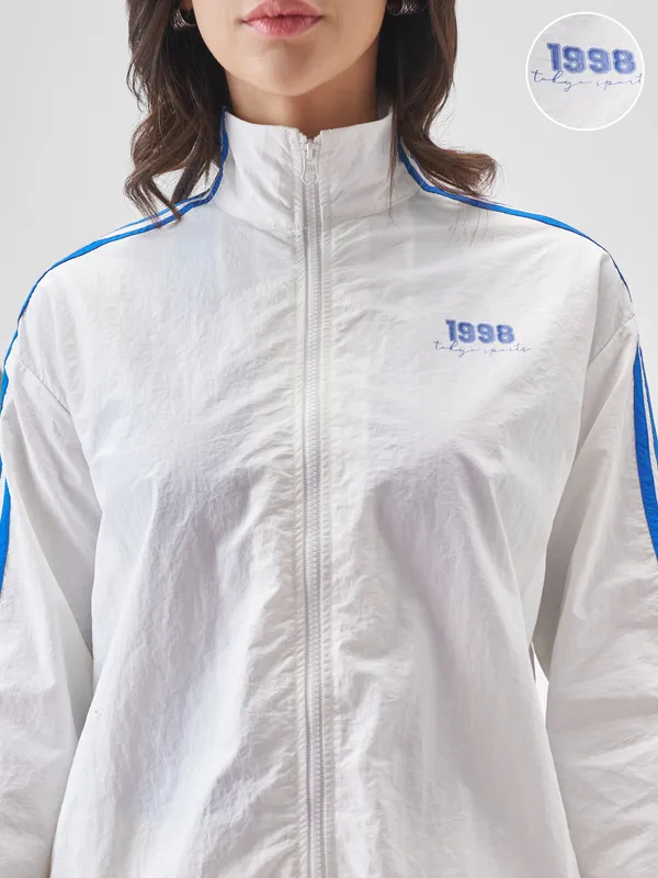 Street By Tokyo Talkies Women White Open Front Jacket