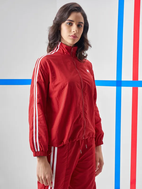 Street By Tokyo Talkies Women Red Open Front Jacket