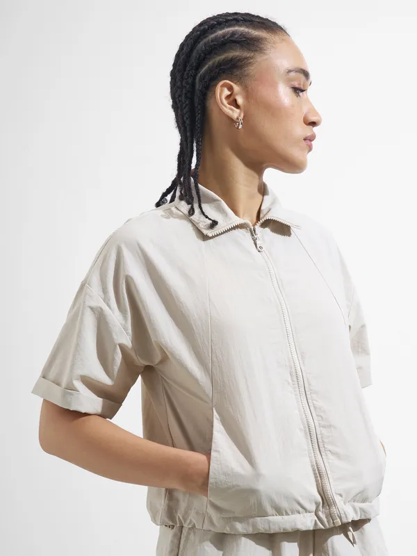 Street By Tokyo Talkies Women Beige Open Front Jacket