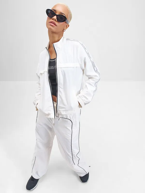 Street By Tokyo Talkies Women White Open Front Jacket