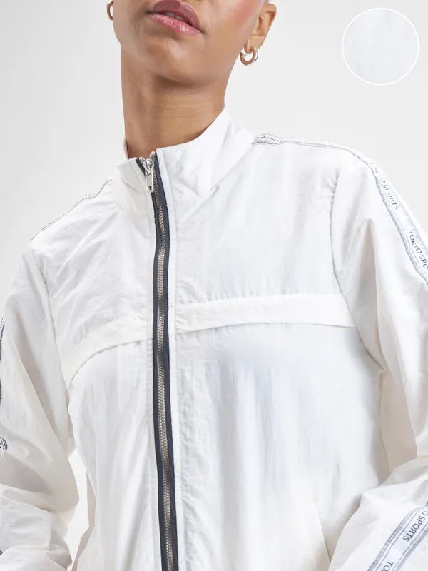 Street By Tokyo Talkies Women White Open Front Jacket